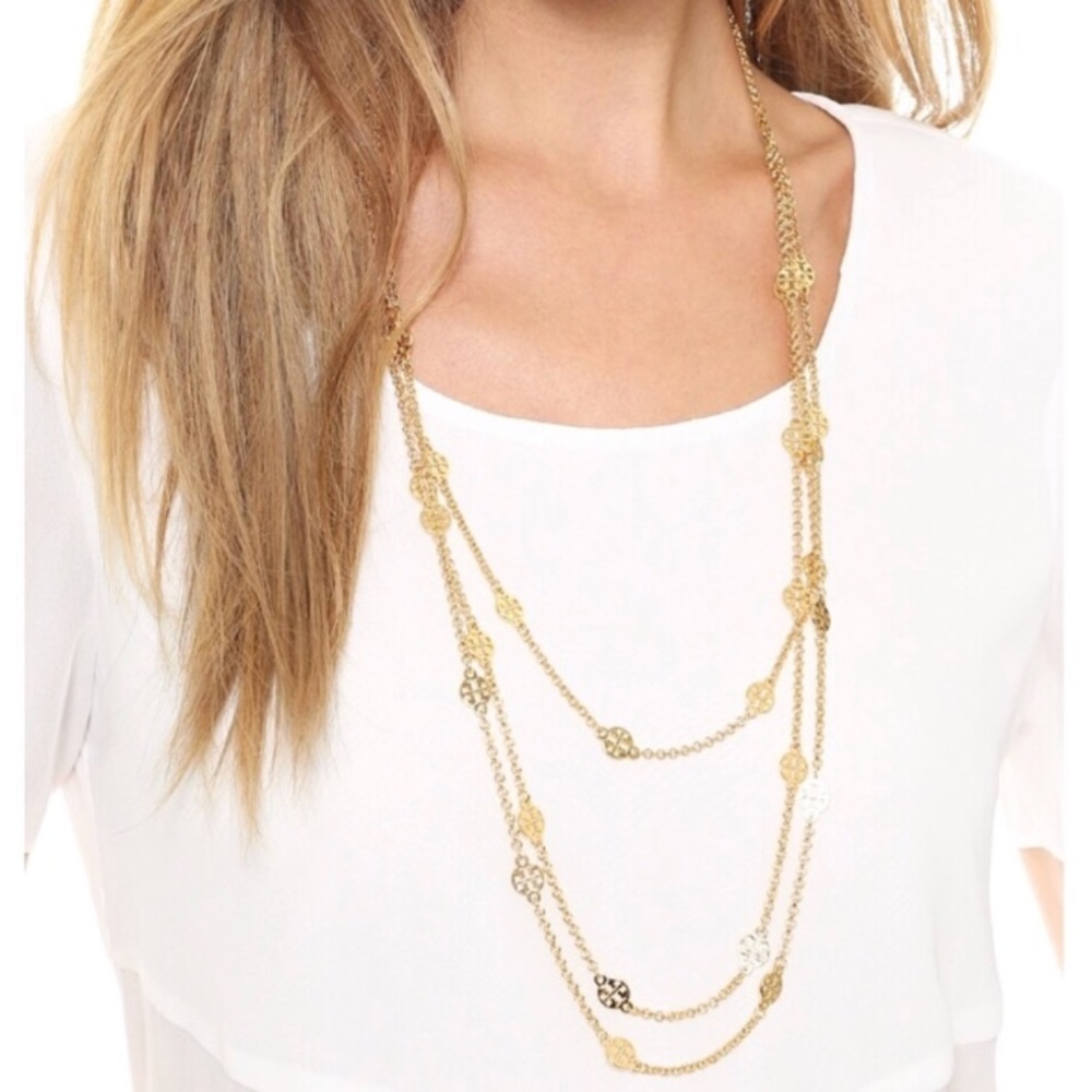 Tory Burch necklace layered